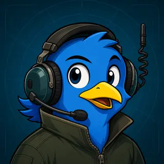 Echo Scout avatar — a cartoon bird pilot portrait from the game