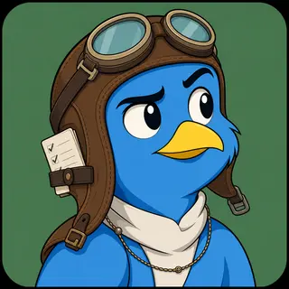 Systems Mind avatar — a cartoon bird pilot portrait from the game