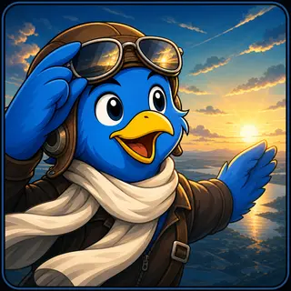 Sun Seeker avatar — a cartoon bird pilot portrait from the game