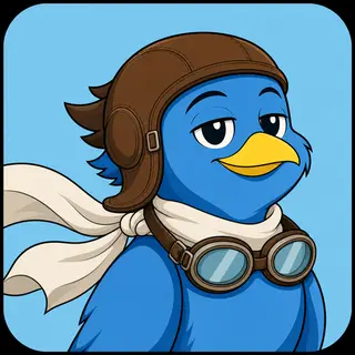Solar Glider avatar — a cartoon bird pilot portrait from the game